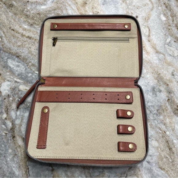 New American Leather Co small bag leather planner journal agenda zip cover - Picture 5 of 7